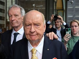 Former radio broadcaster Alan Jones leaves the Downing Centre Local Court in Sydney