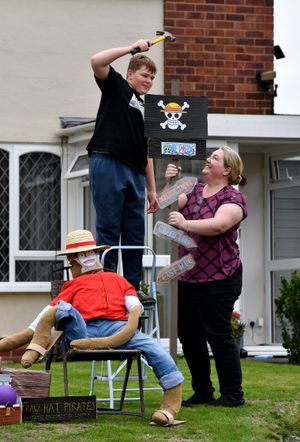 Scarecrows fill the village of Pattingham for the scarecrow festival this weekend.
