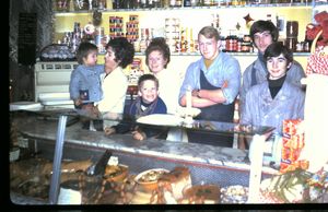 The butcher shop on Christmas Eve in the 1970s. Raymond taking the pic