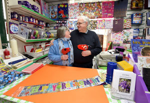 Steve and Kate Grafton, who are retiring and closing Katrina's shop, Shifnal, after 27 years of business.