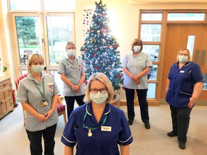 Some of the Hospice staff working over Christmas are, from left, Amanda Ellis, Mel Pugh, Andrea Paskin, Steph Higgins and Denise Heys.