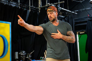 Giant in rehearsal for panto Beauty and the Beast at Wolverhampton Grand Theatre