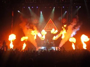 Disturbed have become known for lighting up the stage with their spectacular live shows
