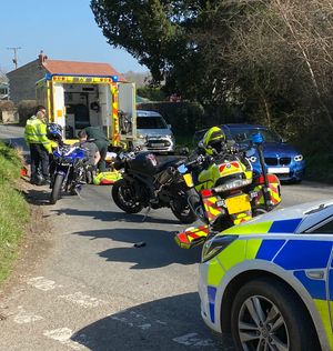 A DocBike attends the scene of a collision