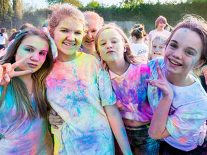 Supporting image for story: Video & pictures: Rainbow for Newport pupils at colour run