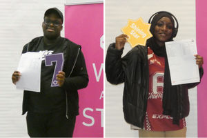 Pupils at Star King Solomon celebrating GCSE results success.