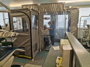 Supporting image for story: Isolation pods help dental students return to practical learning amid pandemic