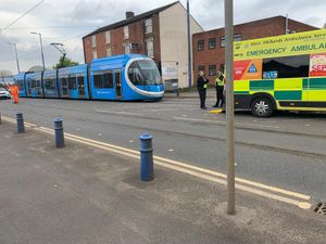The crash has halted trams between Wolverhampton St George's and Priestfield