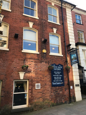 The well-known Lych Gate Tavern near St Peter's Church