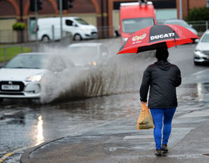 Umbrellas were needed in Stafford