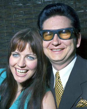 Roy Orbison with his then 18-year-old wife Barbara and mum of Roy Jr in 1969