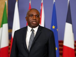 Foreign Secretary David Lammy speaks to the media at Lancaster House, London