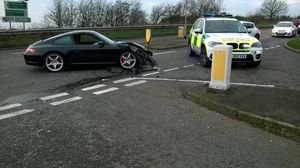 The Porsche 911 which was involved in the smash, picture: West Midlands Ambulance Service