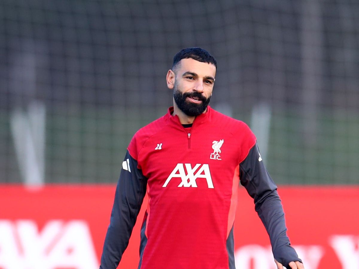 Mohamed Salah appears in good spirits during Liverpool training session   Express & Star