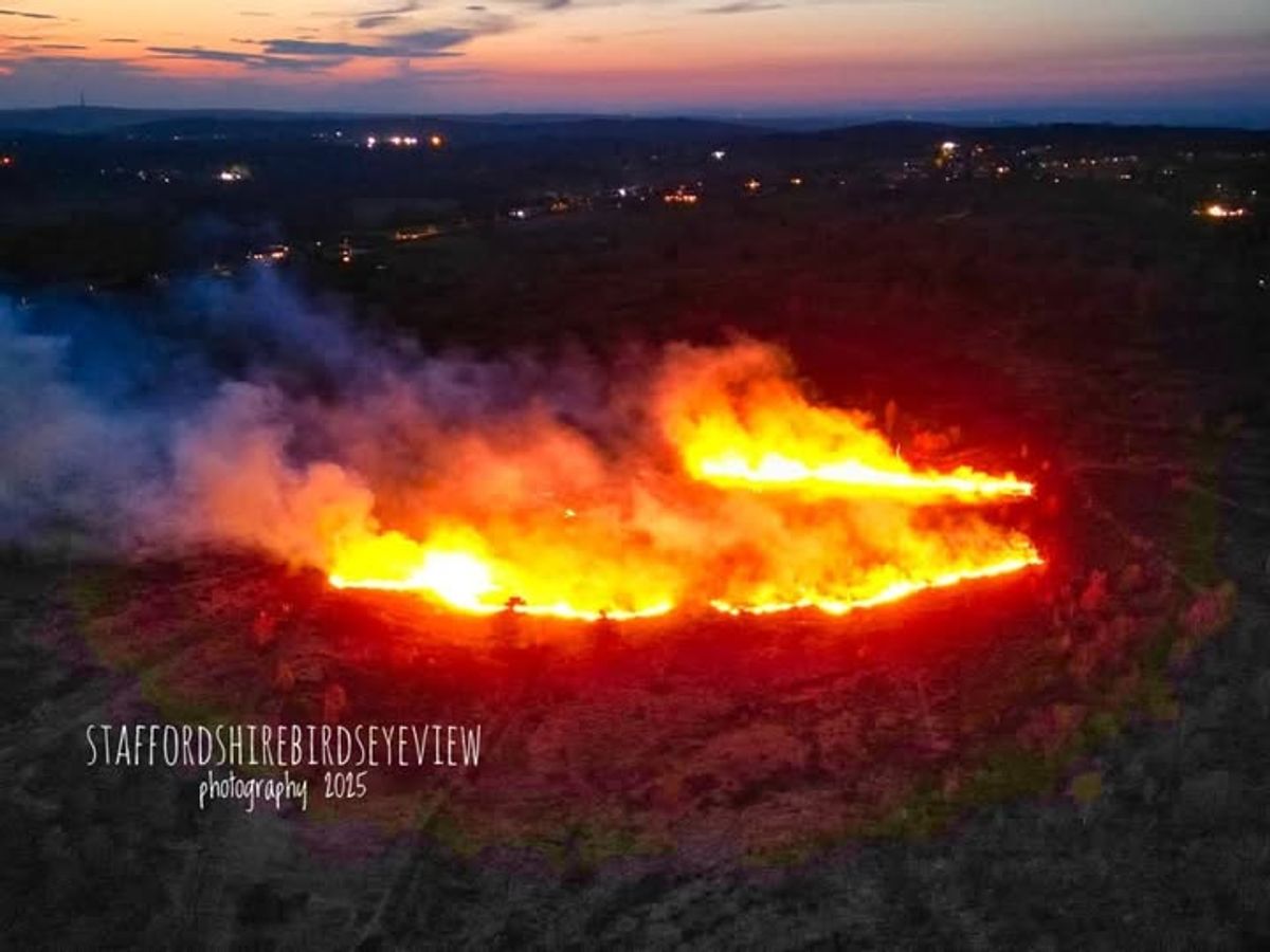 Fire chiefs investigating cause of huge blaze at Gentleshaw Common as crews remain on site