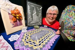 Margaret Lovatt with some of the group's work