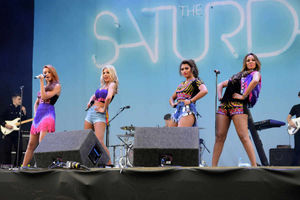 The Saturdays on stage at V. Images: Tim Thursfield