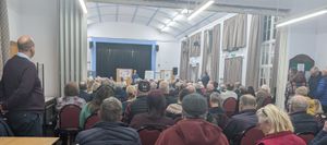 Residents packed into the community centre. With permission for all LDRS partners