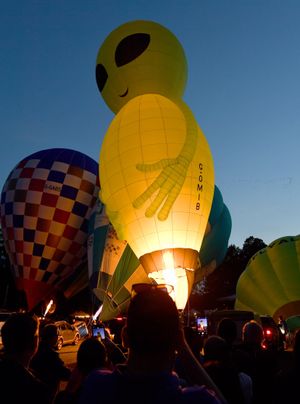 Pictures from the Night Glow at Oswestry Balloon Carnival. Photo: Tim Thursfield