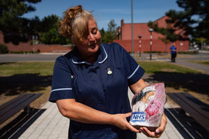 Nurse Beth Smith with her stone